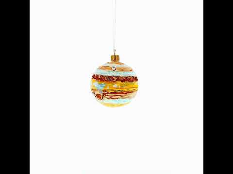 Adorno navideño de bola de cristal de Júpiter pintado a mano de 3,25 pulgadas