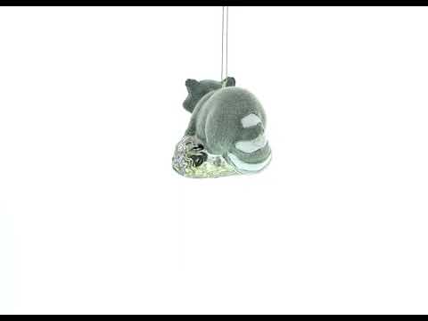 Racoon on a Log Glass Christmas Ornament