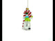 Snowman with the Mint Candy Cane Glass Christmas Ornament