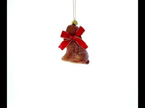 Glittery Spaniel Dog Glass Christmas Ornament