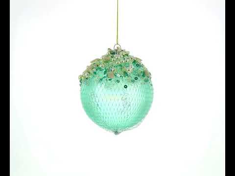 Nautical-Themed Glass Christmas Ornament