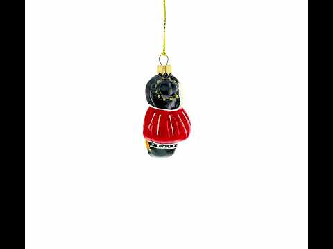 Musketeer Mouse Glass Christmas Ornament
