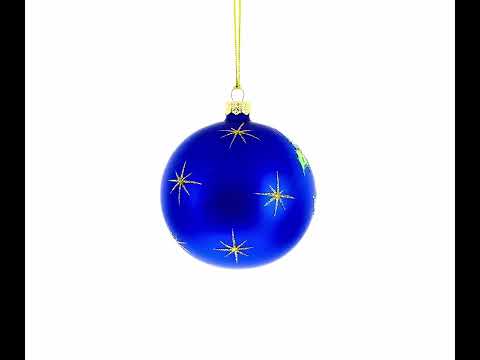 Snowman Sweethearts with Engraved Heart Glass Ball 'Our First Christmas' Ornament 4 Inches