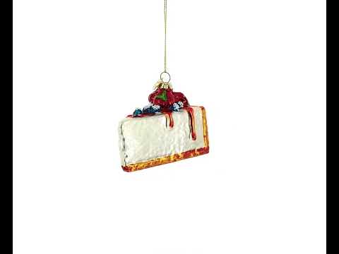 Berry Topped Cheesecake Glass Christmas Ornament