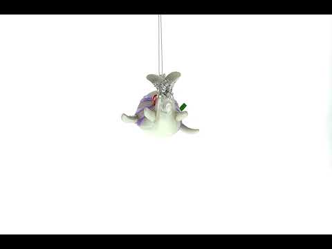 Snorkeling Shark Glass Christmas Ornament