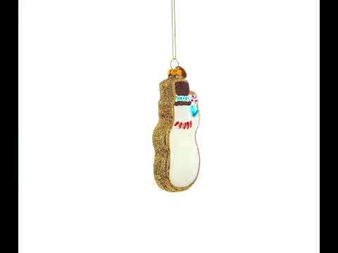 Festive Snowman Cookie Glass Christmas Ornament