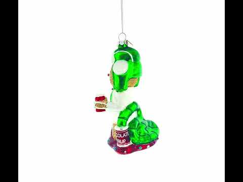 Gingerbread Party Relaxer Glass Christmas Ornament