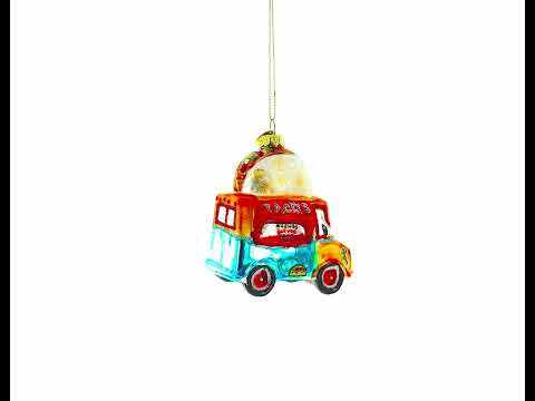 Weihnachtsschmuck aus Glas in Form eines Taco-Trucks