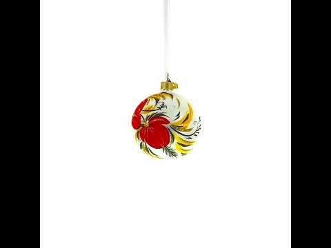 Adorno navideño con flores de Adonis en bola de cristal blanco