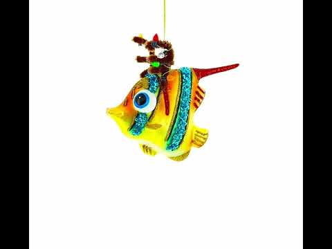 Coral Fish Glass Christmas Ornament