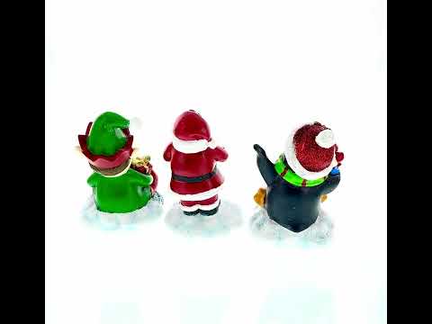 Juego de 3 colgadores para calcetines navideños: Papá Noel, pingüino y elfo. Decoraciones navideñas para repisas.
