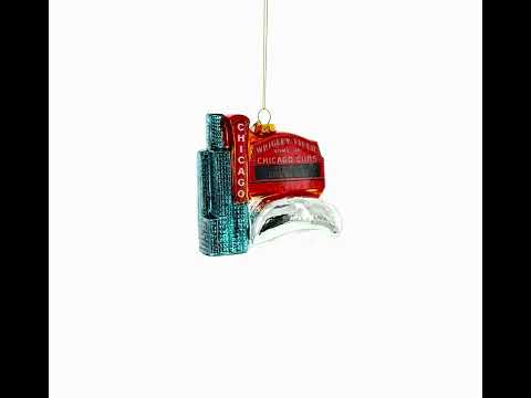 Captivating Chicago Attractions Glass Christmas Ornament