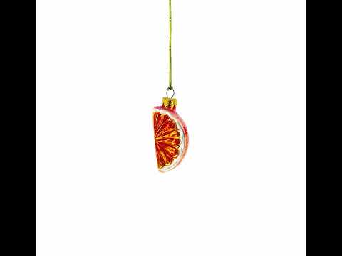 Orange Citrus Slice Glass Christmas Ornament