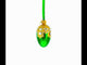 Green with Gold and Clear Jewel Accents Mini Glass Egg Ornament 2.9 Inches