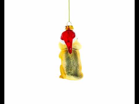 Weihnachtsschmuck aus Glas: Streifenhörnchen mit Zuckerglas