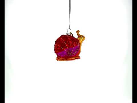 Sequined Snail Glass Christmas Ornament