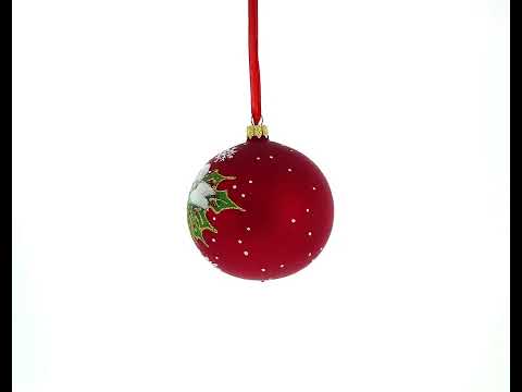 Adorno navideño de bola de cristal con tres campanas de 4 pulgadas
