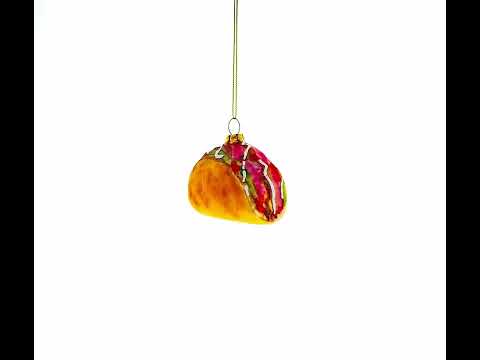 Adorno navideño de cristal con forma de taco