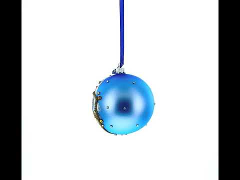 Baseball Stadium Scene Glass Ball Christmas Ornament 4 Inches