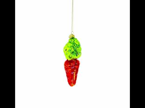 Orange Carrot Glass Christmas Ornament