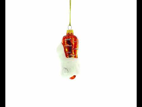 Bunny with Carrot Glass Christmas Ornament