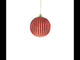 Elegante adorno navideño de vidrio estriado en rojo y dorado radiante