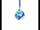 Adorno navideño con forma de margarita sobre bola de cristal soplado azul, 3,25 pulgadas