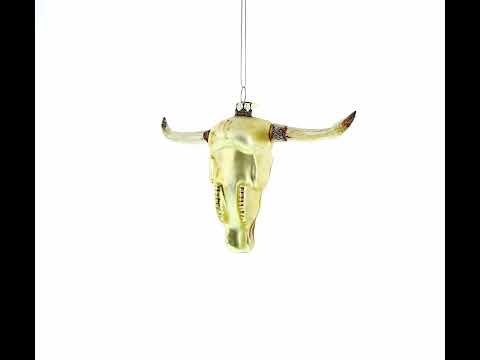 Cow Skull Glass Christmas Ornament