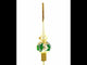 Adorno para árbol de Navidad de vidrio soplado en color beige con flores de lirio de los valles de 11 pulgadas