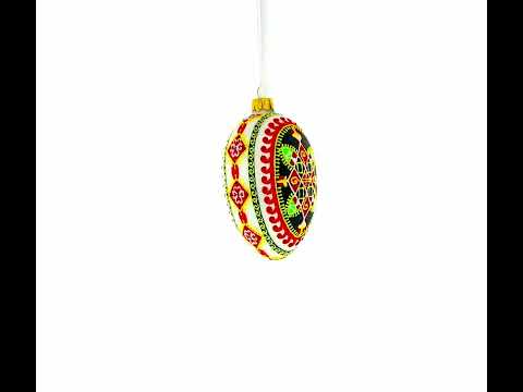 Rhombus Pysanka Glas-Ei-Ornament 4 Zoll