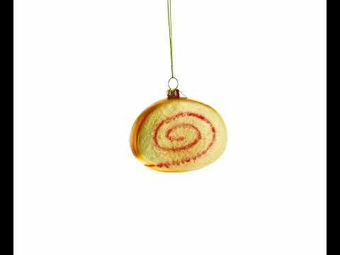 Cake Roll Glass Christmas Ornament
