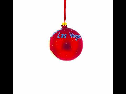 Adorno navideño de bola de cristal de 4 pulgadas con el horizonte de Las Vegas, Nevada, EE. UU.