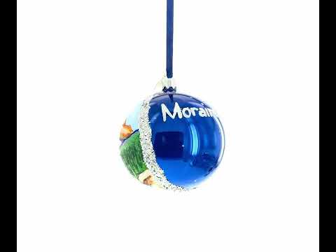Moraine Lake near Banf, Alberta, Canada Glass Ball Christmas Ornament 4 Inches