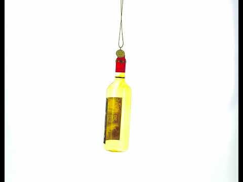 Riesling Wine Bottle Blown Glass Christmas Ornament