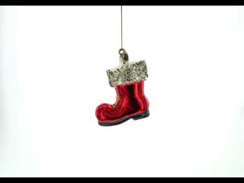 Weihnachtsschmuck aus Glas: Weihnachtsmannstiefel