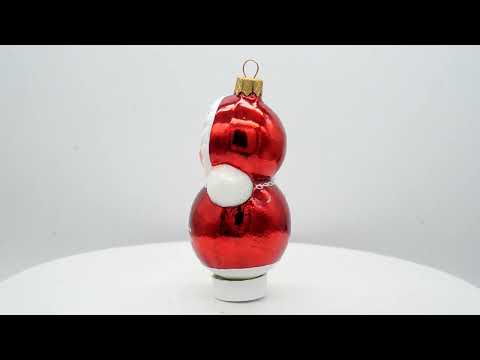 Roly-Poly Doll with Blue Eyes Glass Christmas Ornament