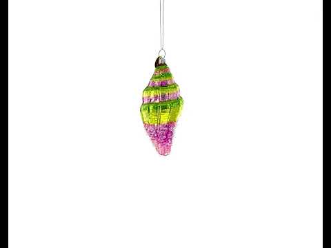 Sea Snail with Colorful Beads Glass Christmas Ornament