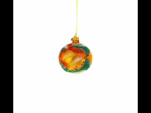 Planet Mars  Glass Ball Christmas Ornament 3.25 Inches
