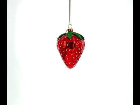 Juicy Strawberry Glass Christmas Ornament