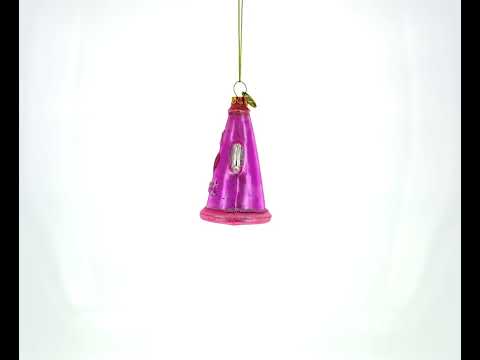 Pink Megaphone Glass Christmas Ornament