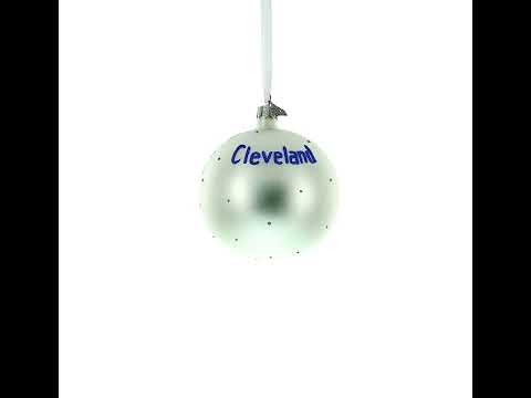 Cityscape of Cleveland, Ohio Glass Ball Christmas Ornament