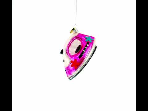 Pink Iron Glass Christmas Ornament