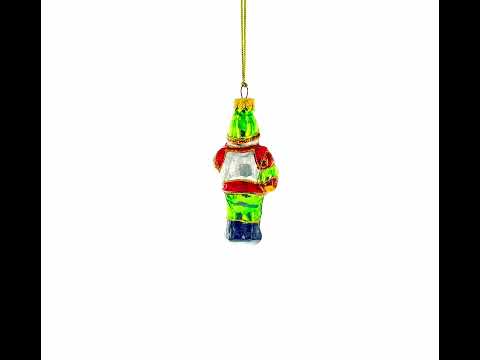 Knight Holding Sword Glass Christmas Ornament