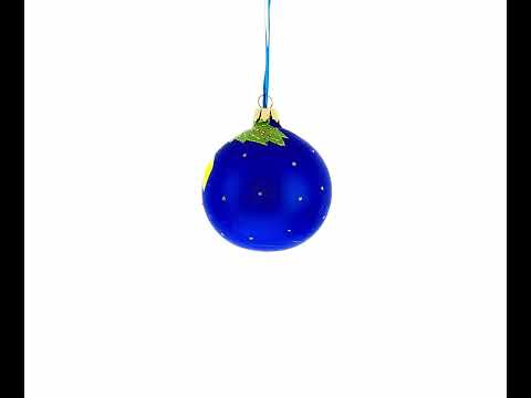 Adorno navideño de vidrio de 3,25 pulgadas con forma de gallina decorando el árbol