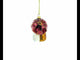 Best Friends Cat and Dog Under Umbrella Glass Christmas Ornament
