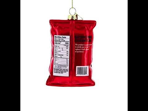 Trail Mix Snack Bag Glass Christmas Ornament