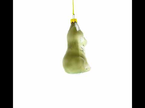 Gray Wolf Glass Christmas Ornament