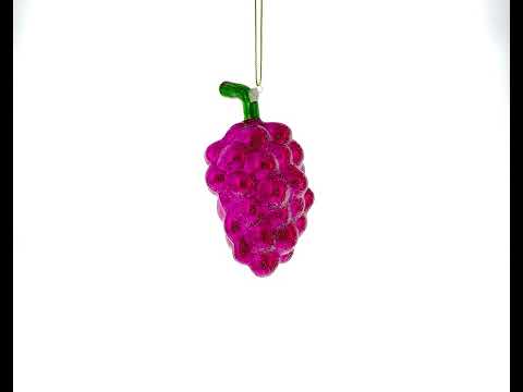Purple Grapes Glass Christmas Ornament