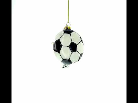 Football Player Glass Christmas Ornament