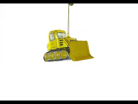 Weihnachtsschmuck aus Glas, Modell in Form eines Bulldozers